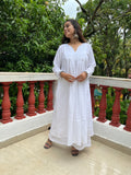 White Gher Kurta with Palazzo