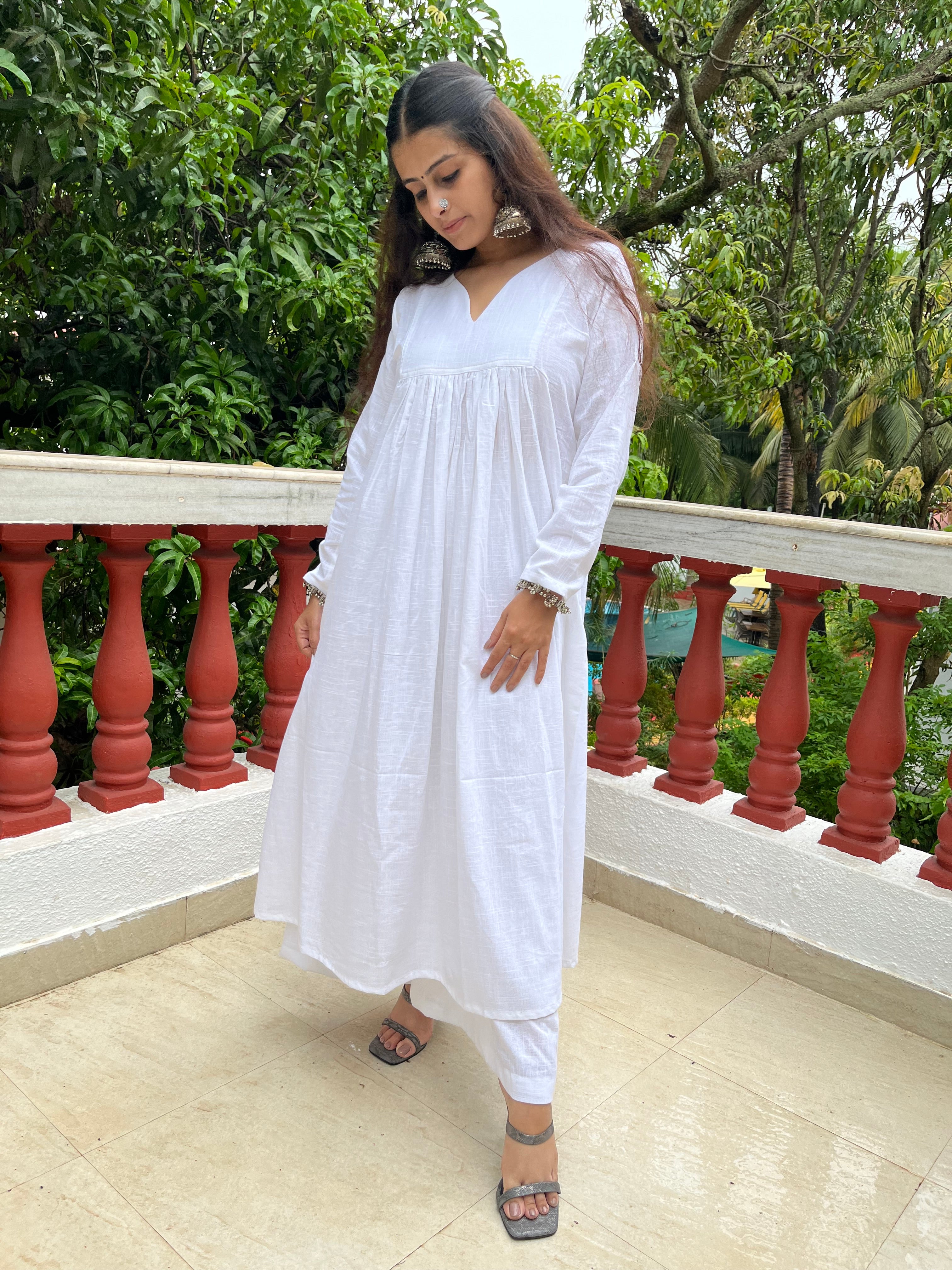 White Gher Kurta