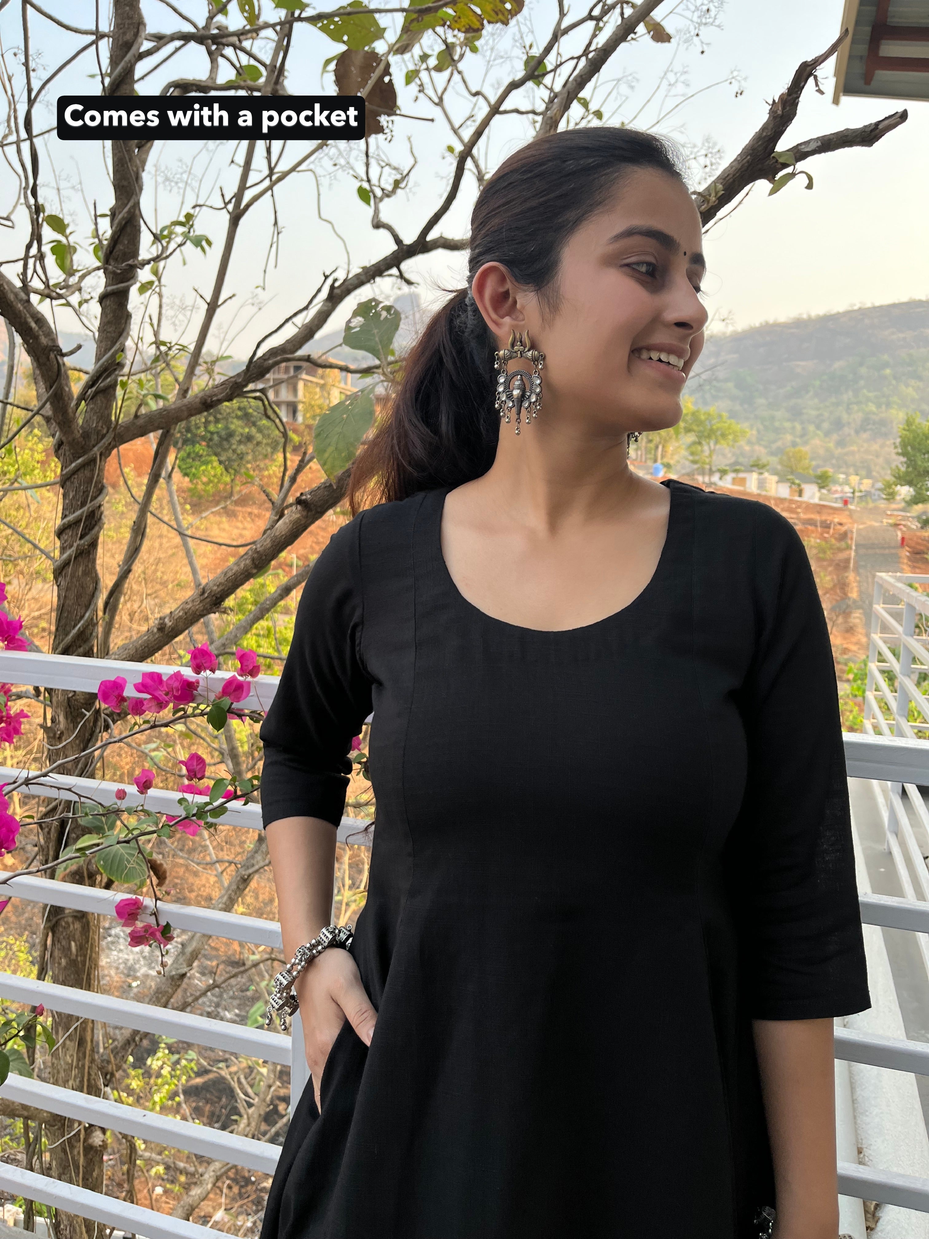 Black Kali cut Kurta with Palazzo