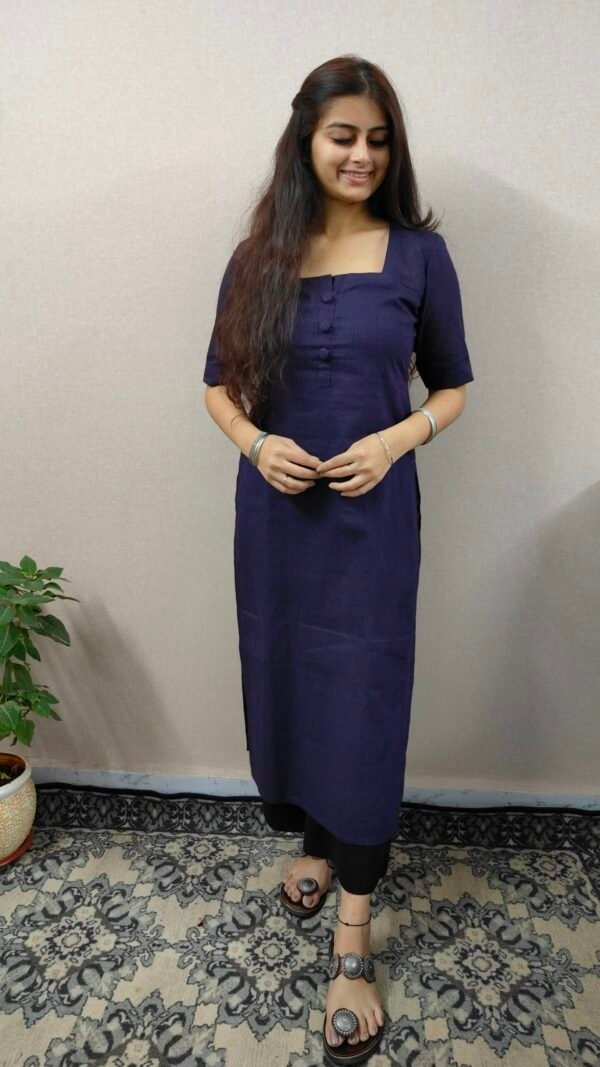 Afeemi Handwoven Pure Cotton Purple Kurta