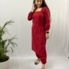 Afeemi Afghan Jalebi - Maroon Kurta