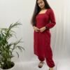 Afeemi Maroon Puffed sleeve Kurta