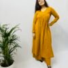 Mustard yellow Kurta with a pocket