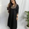 Afeemi Black Patchwork Kurta