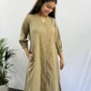 Afeemi Beige Kurta and Pant Set