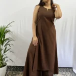 Coffee Brown halter neck Kurta and Pant set