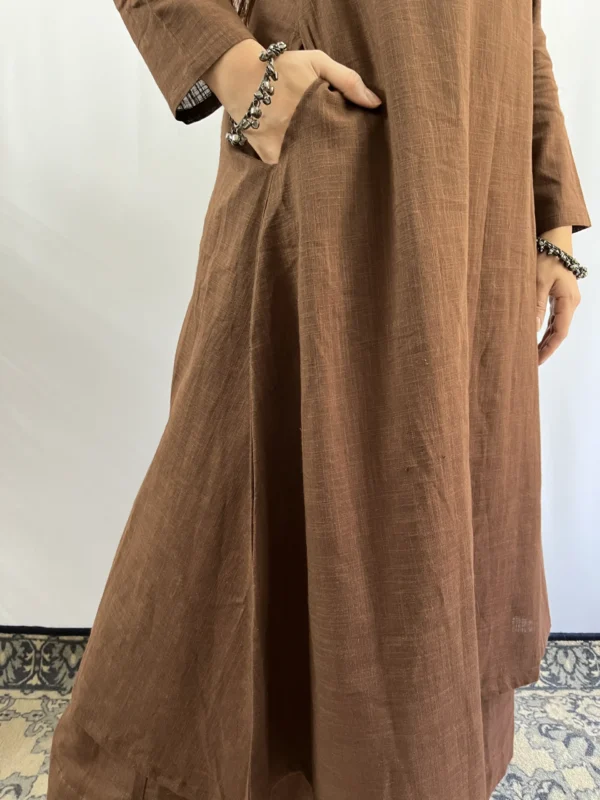 Pure Cotton Coffee brown Square neck Kurta Palazzo with Pant