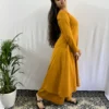 Pure Cotton Mustard yellow Square neck Kurta Palazzo with Pant