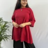 Maroon regular fit pure cotton Kurti