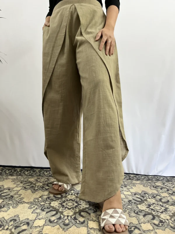 Beige Dhoti Pants with pocket