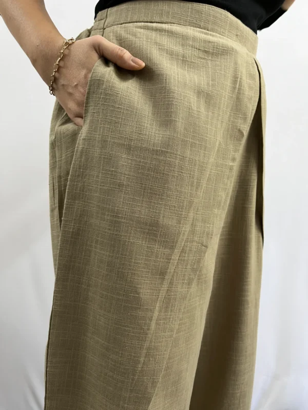 Beige Dhoti Pants with pocket