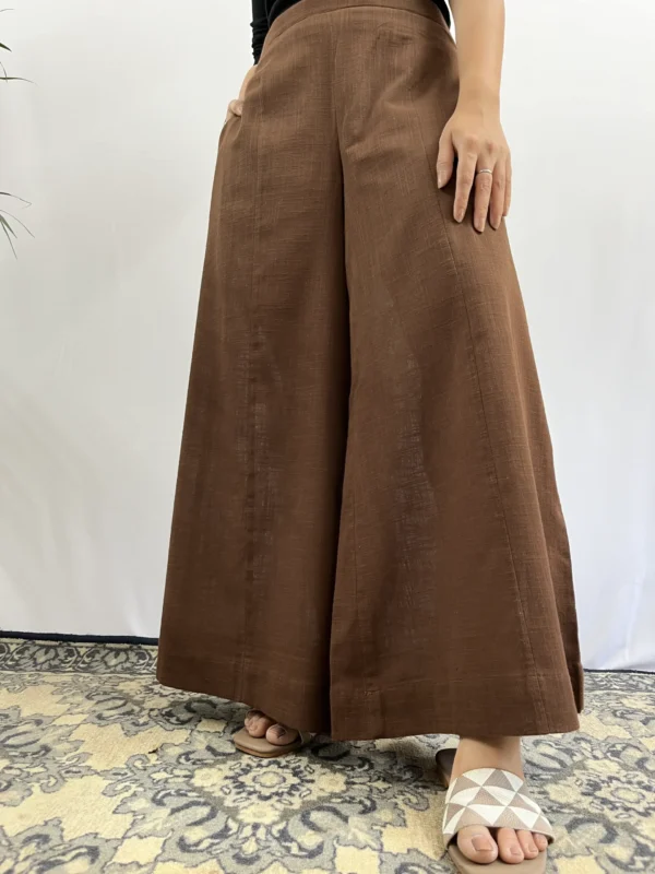 Coffee Brown palazzo pants with pocket