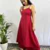 Maroon sweetheart neckline kurta and pant set with pocket