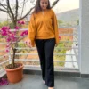 Mustard yellow bell sleeves top