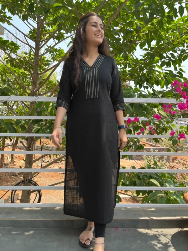 Black Threadwork formal Kurta