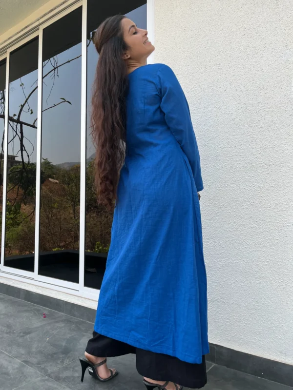 Blue Full sleeves pure cotton Kurta