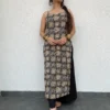 Black Kalamkari strapped sleeves kurta