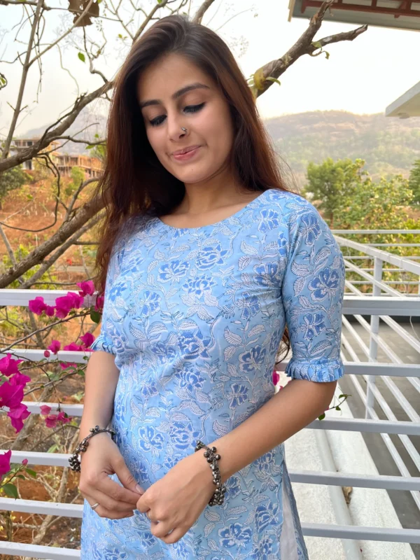 Light Blue Kalamkari Kurta