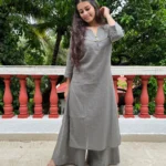 Noor Kurta with Palazzo in Grey