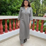 Noor Kurta with Straight Pant in Grey