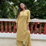 Noor Kurta with Palazzo in Daffodil