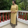 Mellow yellow kurta with kalamkari palazzo