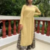 Mellow yellow kurta with kalamkari palazzo