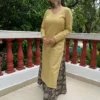 Mellow yellow kurta with kalamkari palazzo