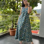 Teal Green Floral Kurta