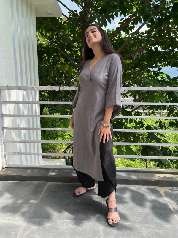 Grey Kurta with Dhoti Pants