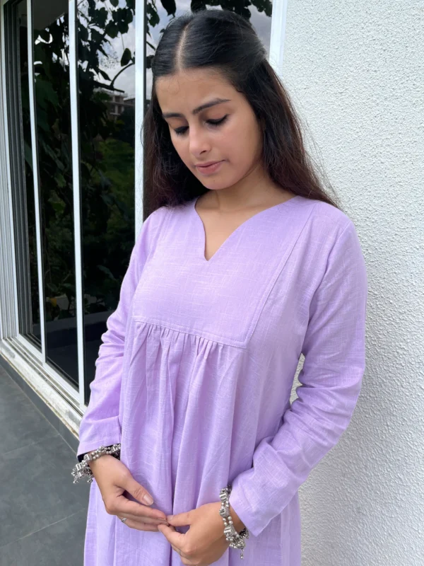 Lilac Gher Kurta