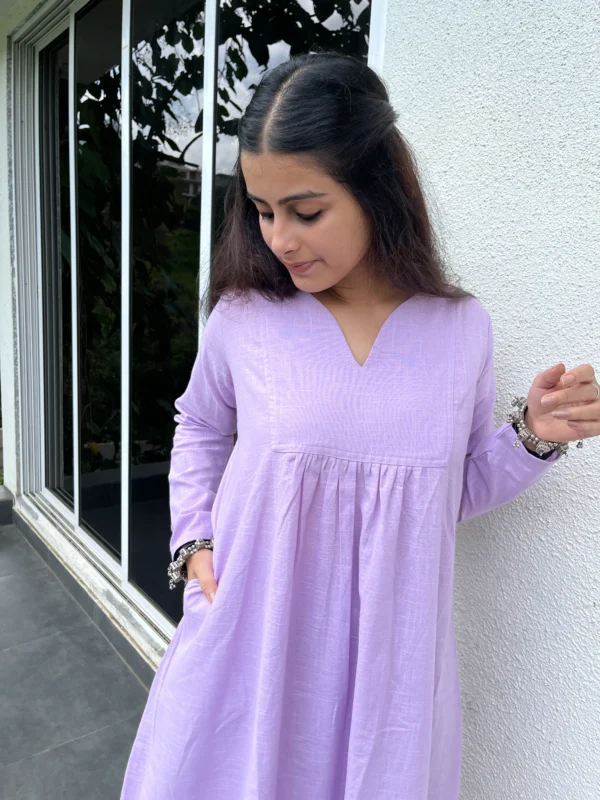 Lilac Gher Kurta