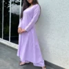 Square neck Kurta with Palazzo pants in Lilac
