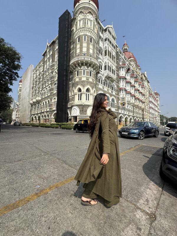 Dark Olive suit set with Dupatta