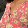 Pihu peach floral kurta with pocket