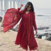 Masakali suit set with Dupatta in Maroon