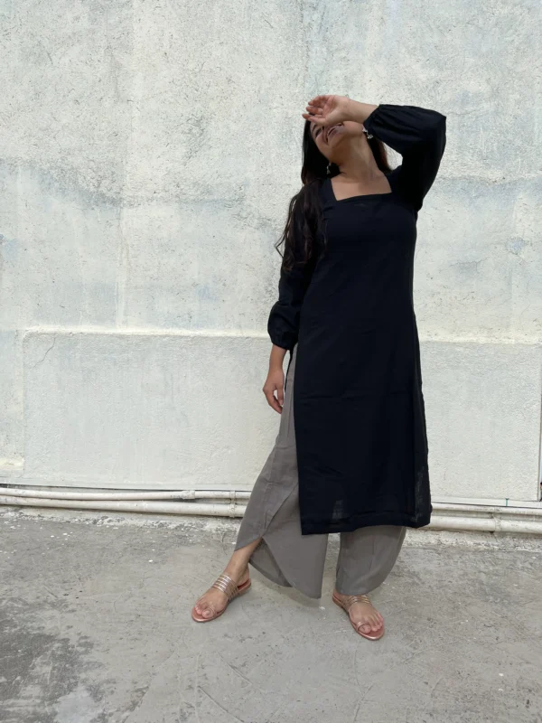 Raya black kurta with dhoti pants