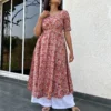 Yellow floral kurta with pocket