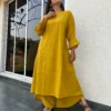 Twisha suit set in lemon yellow