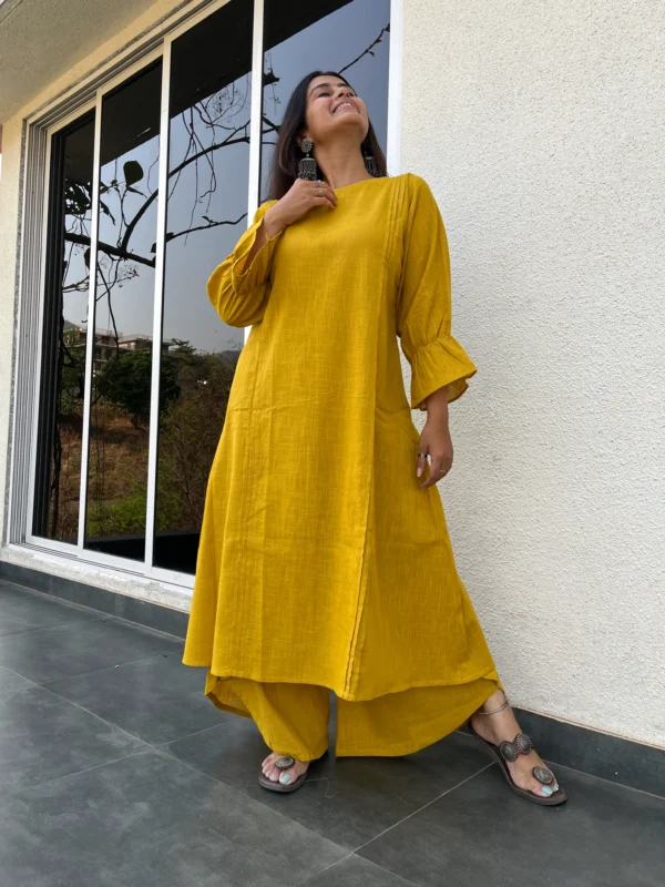 Twisha suit set in lemon yellow