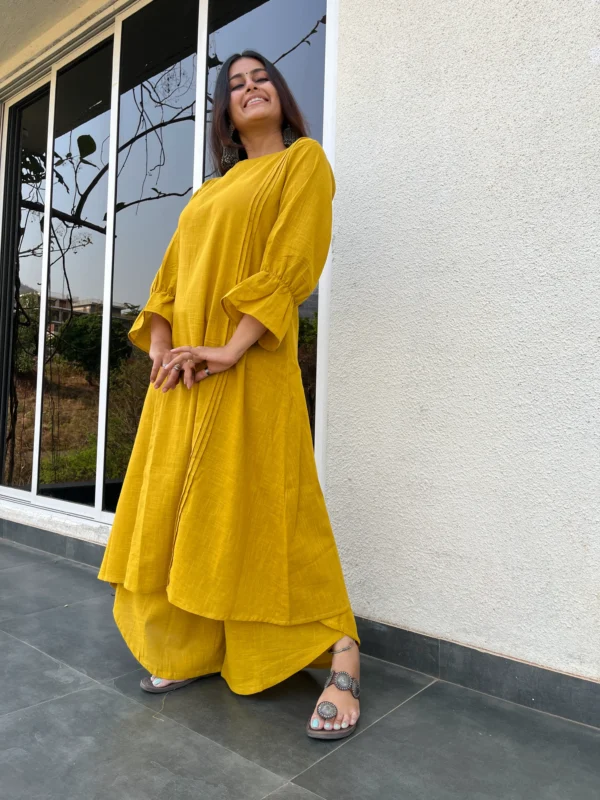Twisha suit set in lemon yellow