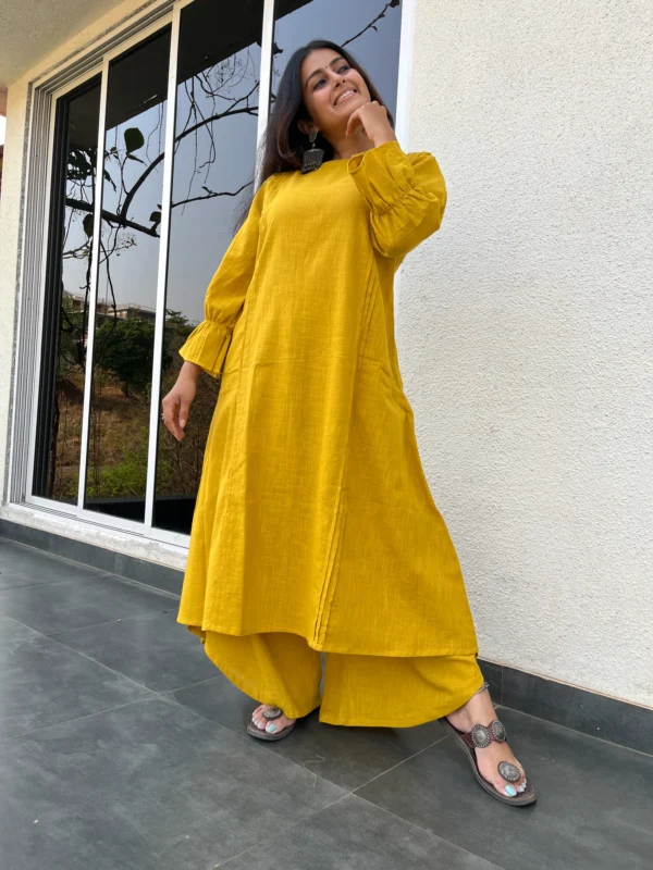 Twisha suit set in lemon yellow