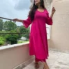 Kali Kurta with Dhoti Pants in pink