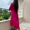 Kali Kurta with Dhoti Pants in pink