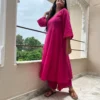 Kali Kurta with Dhoti Pants in pink