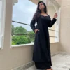 Black A line kurta with palazzo