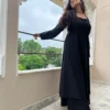 Black A line kurta with palazzo