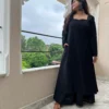 Black A line kurta with palazzo