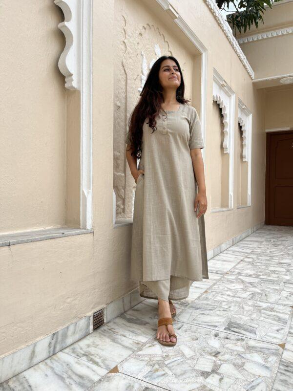 Stuti kurta with Dhoti pant in Beige