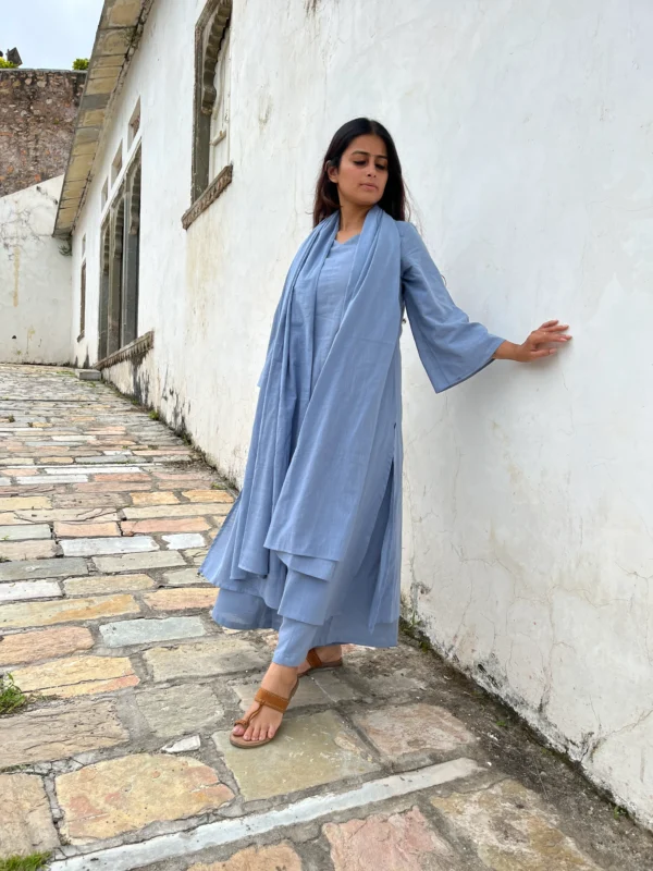 Maayaa Suit set with Dupatta in Light blue